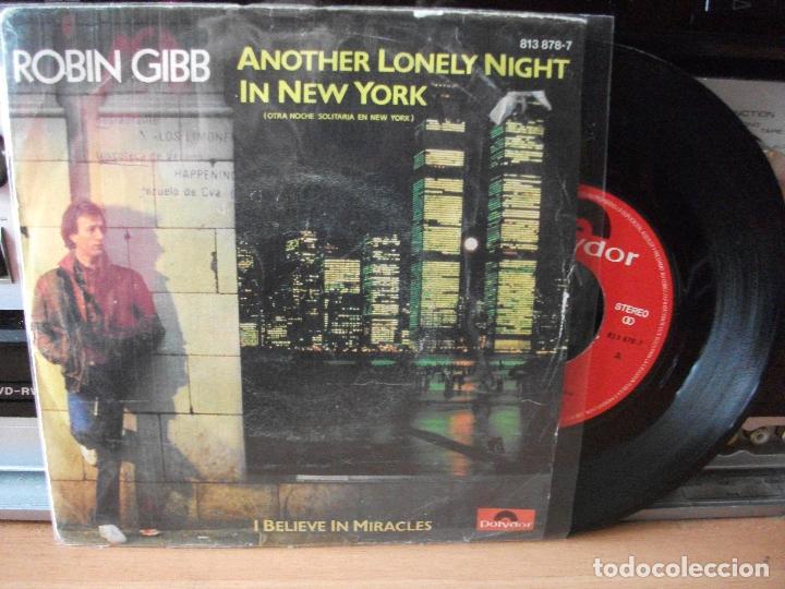 ROBIN GIBB ANOTHER LONELY NIGHT IN N.Y. SINGLE SPAIN 1983 PDELUXE (Música - Discos de Vinilo - Singles - Pop - Rock Internacional de los 80)