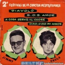 Discos de vinilo: JIMMY FONTANA / PAULA - 2º FESTIVAL CANCION MEDITERRANEA - DIAVOLO + 3 - EP SPAIN 1960. Lote 122748787