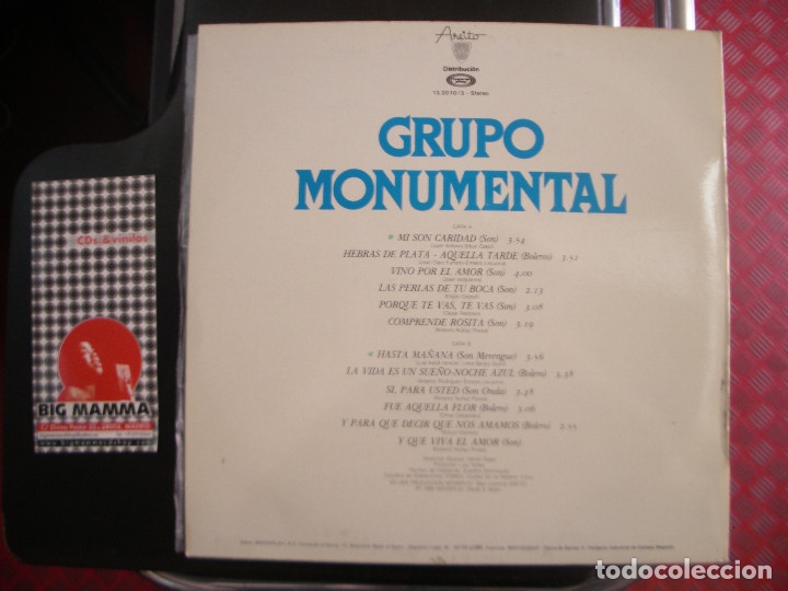 Discos de vinilo: GRUPO MONUMENTAL- LP. - Foto 2