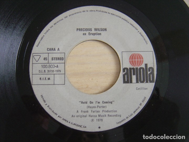 Precious Wilson Ex Eruption - Hold On I'm Comin - Comprar Discos ...