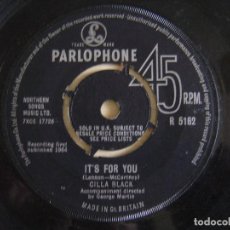 Discos de vinilo: CILLA BLACK - IT'S FOR YOU + HE WON´T ASK ME - SINGLE UK 1964 - PARLOPHONE