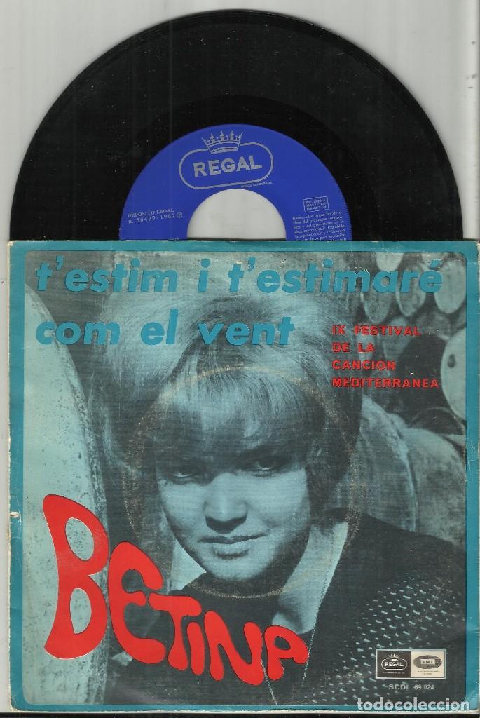 Discos de vinilo: BETINA single TESTIM I TESTIMARE / COM EL VENT  1967 - Foto 1