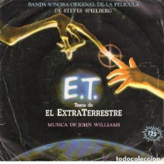 Discos de vinilo: JOHN WILLIAMS– E.T. THE EXTRA-TERRESTRIAL (BSO) SINGLE SPAIN 1982. Lote 124199611