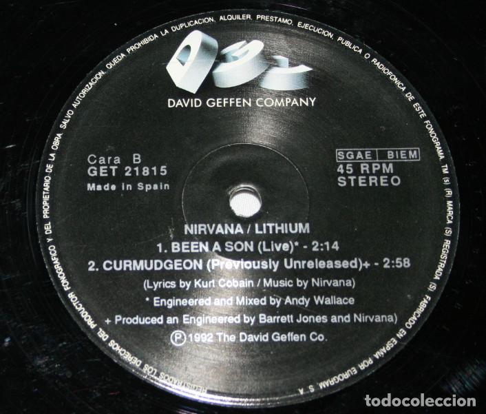 Discos de vinilo: DISCO LP VINILO, NIRVANA LITHIUM, THE DAVID GEFFEN Co 1992 - Foto 7
