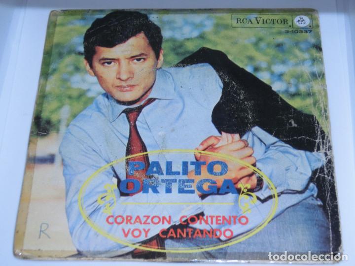 Discos de vinilo: SINGLE - PALITO ORTEGA - CORAZ&Oacute;N CONTENTO - VOY CANTANDO - 1968 - Foto 1