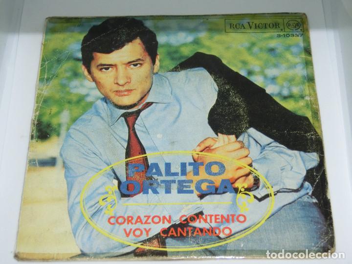 Discos de vinilo: SINGLE - PALITO ORTEGA - CORAZ&Oacute;N CONTENTO - VOY CANTANDO - 1968 - Foto 2