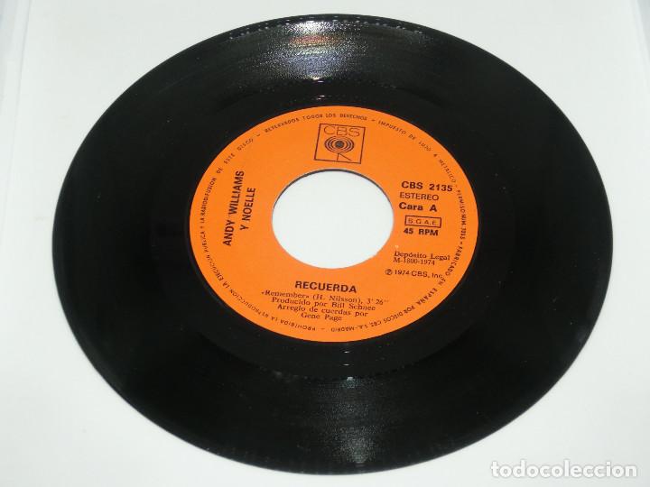 Discos de vinilo: SINGLE - ANDY WILLIAMS Y N&Ouml;ELLE - RECUERDA - REMEMBER - 1974 - Foto 3