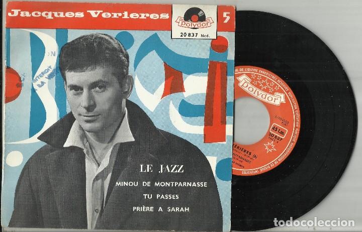 Discos de vinilo: Jacques Verieres EP Le Jazz + 3 FRANCIA 1958 EN PERFECTO ESTADO