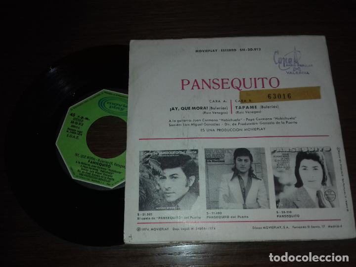 Discos de vinilo: Single - Pansequito - &iexcl;Ay, qu&eacute; mora! - A&ntilde;o 1974 - Edici&oacute;n Espa&ntilde;ola - Foto 2