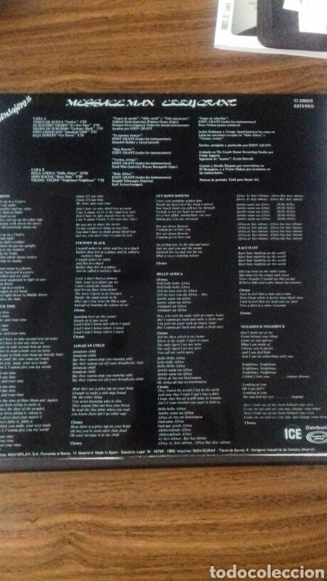 Discos de vinilo: Eddy Grant. Message Man 1.980 - Foto 2