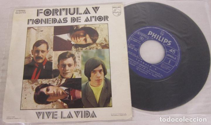 Discos de vinilo: FORMULA V - MONEDAS DE AMOR + VIVE LA VIDA - SINGLE - PHILIPS 1972 SPAIN - Foto 2