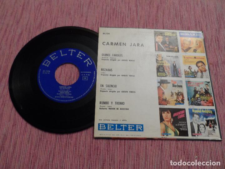 Discos de vinilo: CARMEN JARA - QUINCE FAROLAS +3 - Foto 2