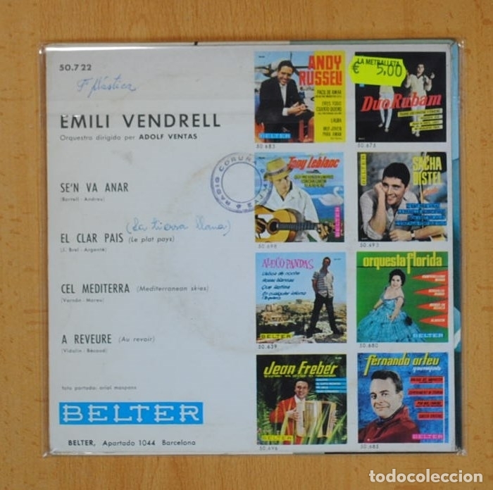 Discos de vinilo: EMILI VENDRELL - SE&acute;N VA ANAR + 3 - EP - Foto 2