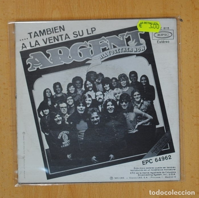 Discos de vinilo: ARGENT - TRAGEDIA / RECOCIJO - SINGLE - Foto 2