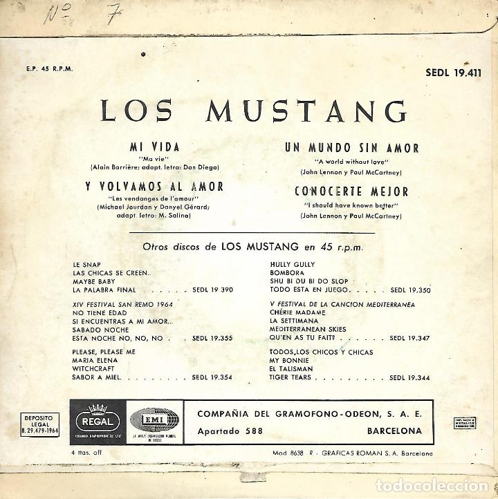 Discos de vinilo: LOS MUSTANG - MI VIDA (1964) - Foto 2