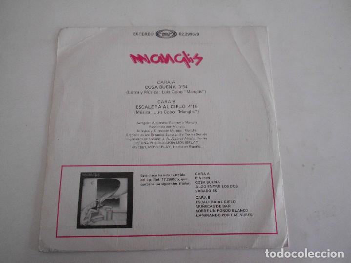 Discos de vinilo: MANGLIS-SINGLE COSA BUENA-PROMO - Foto 2