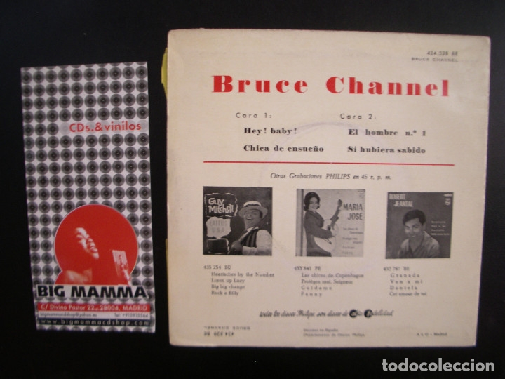 Discos de vinilo: BRUCE CHANNEL- HEY! BABY. EP. - Foto 2