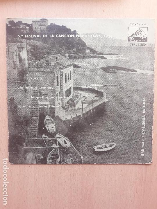 Discos de vinilo: 6&deg; festival de la canci&oacute;n napolitana 1958- ep la voz de su amo