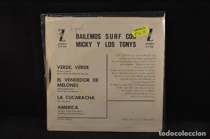 Discos de vinilo: MICKY Y LOS TONYS - VERDE VERDE +3 - EP - Foto 2