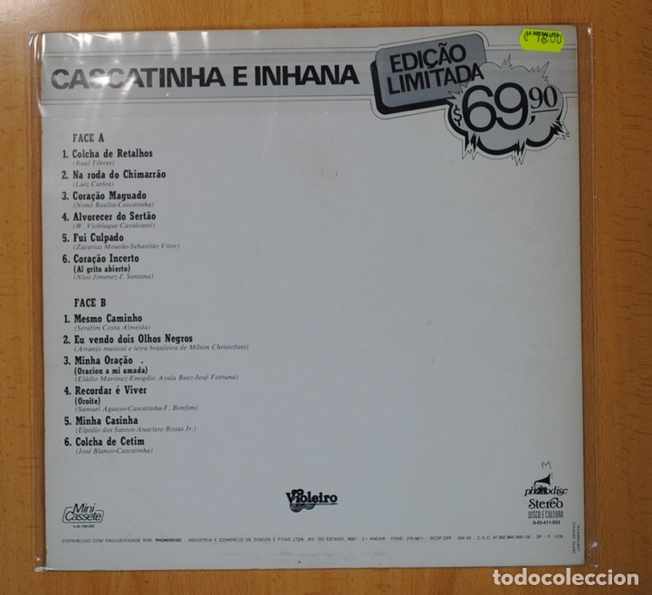 Discos de vinilo: CASCATINHA E INHANA - EDICION LIMITADA - LP - Foto 2