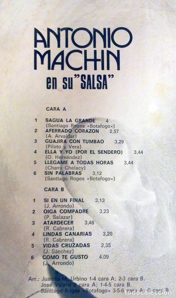 Discos de vinilo: .ANTONIO MACHIN EN SU SALSA - Foto 1