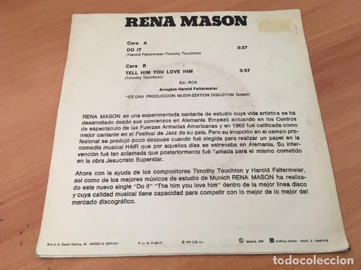 Discos de vinilo: RENA MASON (DO IT) SINGLE ESPA&Ntilde;A 1979 (EPI13) - Foto 2
