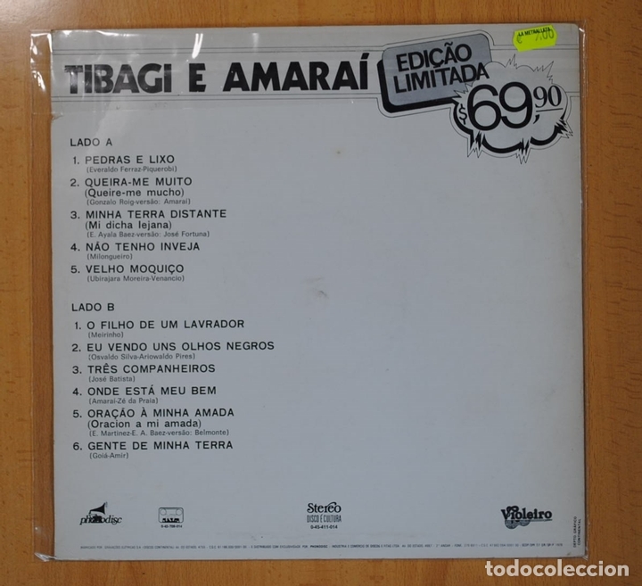 Discos de vinilo: TIBAGI E AMARI - EDICAO LIMITADA - LP - Foto 2