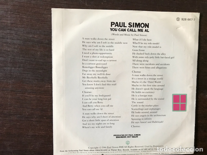 Discos de vinilo: You can call me al. Paul Simon - Foto 2