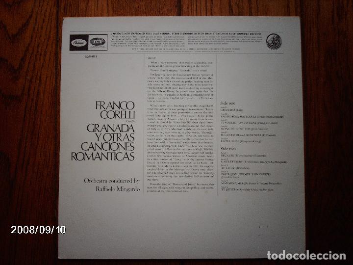 Discos de vinilo: franco corelli  canta granada y otras canciones rom&aacute;nticas - Foto 3