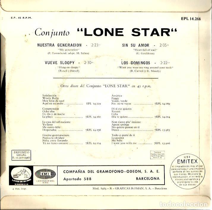 Discos de vinilo: EP LONE STAR : NUESTRA GENERACION - Foto 2