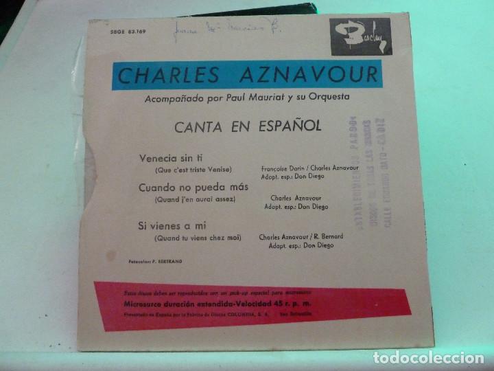 Discos de vinilo: CHARLES AZNAVOUR - VENECIA SIN TI - Foto 2