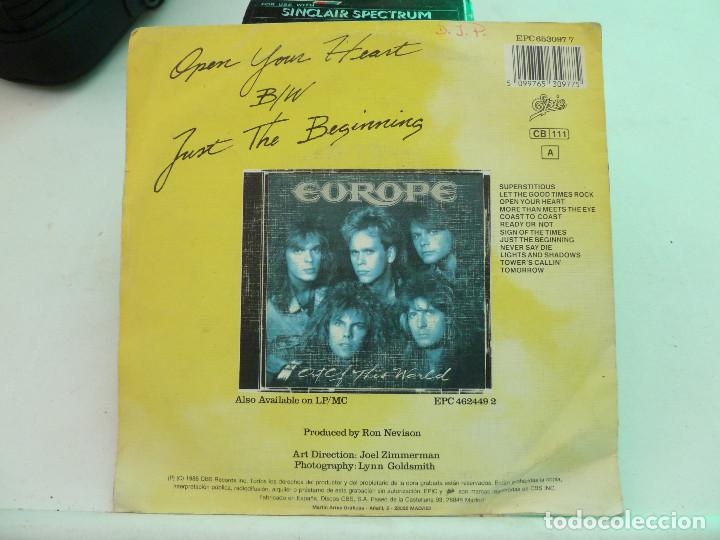 Discos de vinilo: EUROPE - OPEN YOUR HEART - THE FINAL COUNTDOWN 2 SINGLES - Foto 3