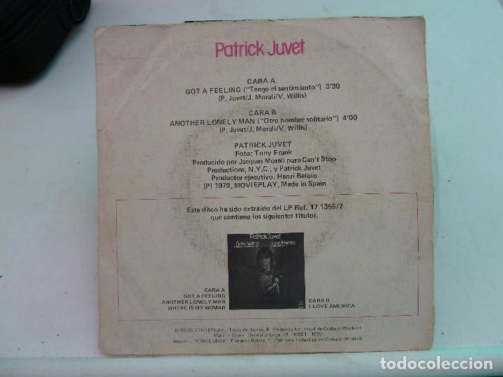 Discos de vinilo: PATRICK JUVET - TENGO EL SENTIMIENTO - GOT A FEELING - Foto 2