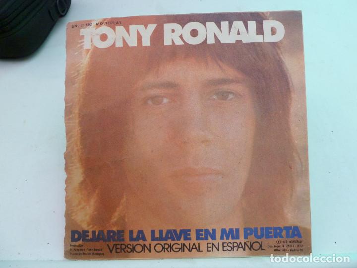 Discos de vinilo: TONY RONALD - DEJARE LA LLAVE EN MI PUERTA - Foto 2