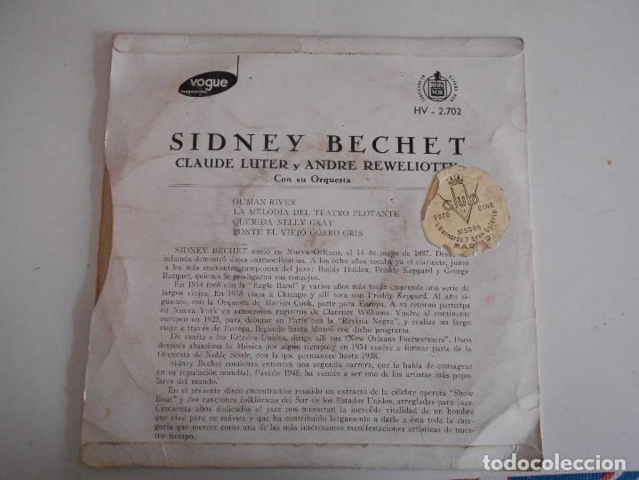 Discos de vinilo: SIDNEY BECHET CLAUDE LUTER-EP OLMAN RIVER +3 - Foto 2