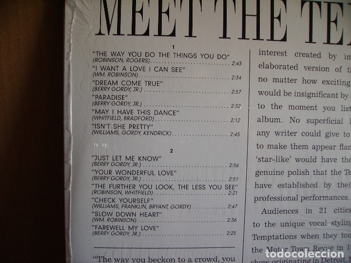 Discos de vinilo: THE TEMPTATIONS ---- MEET - Foto 2