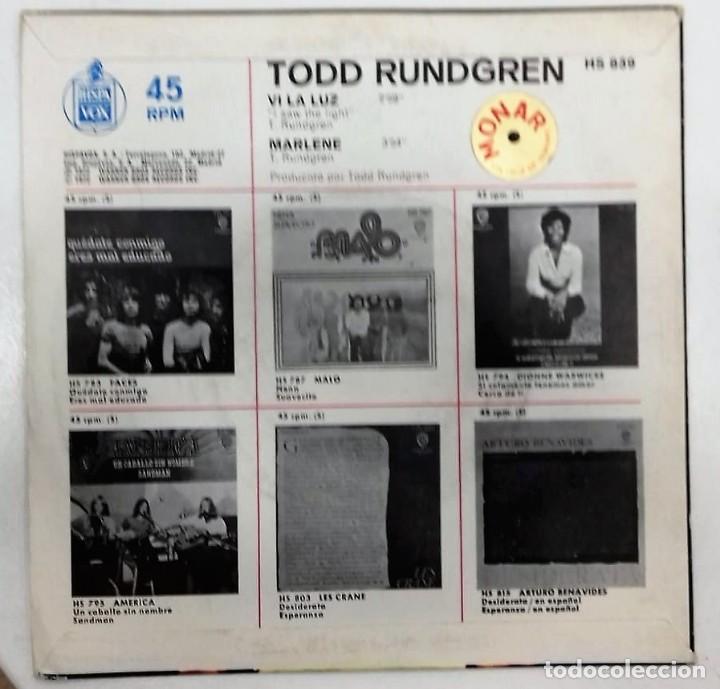 Discos de vinilo: TODD RUNDGREN - VI LA LUZ / MARLENE - Foto 2