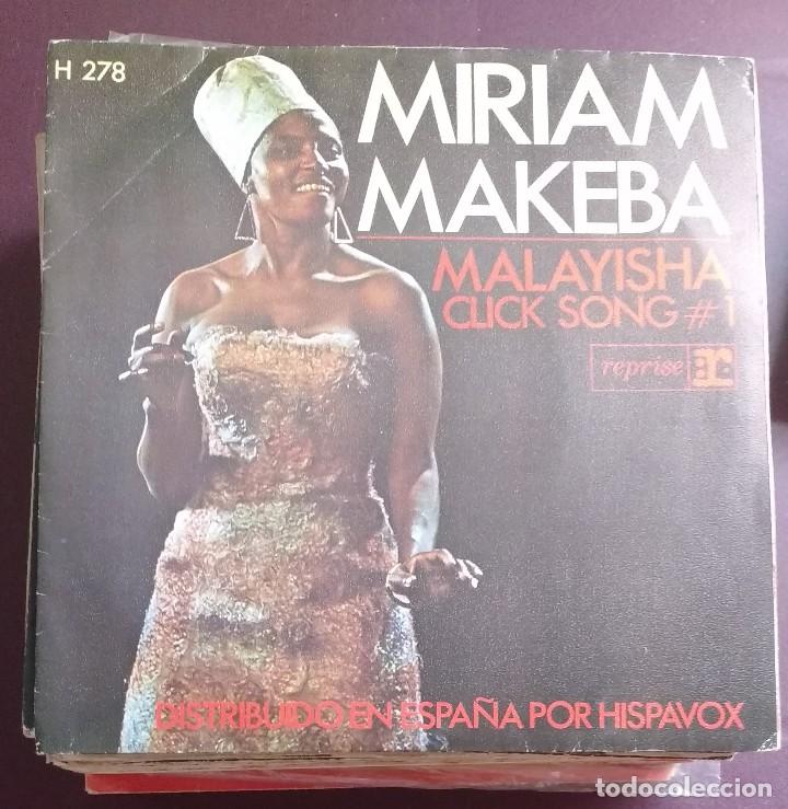 Discos de vinilo: MIRIAM MAKEBA - MALAYISHA / CLICK SONG - Foto 1
