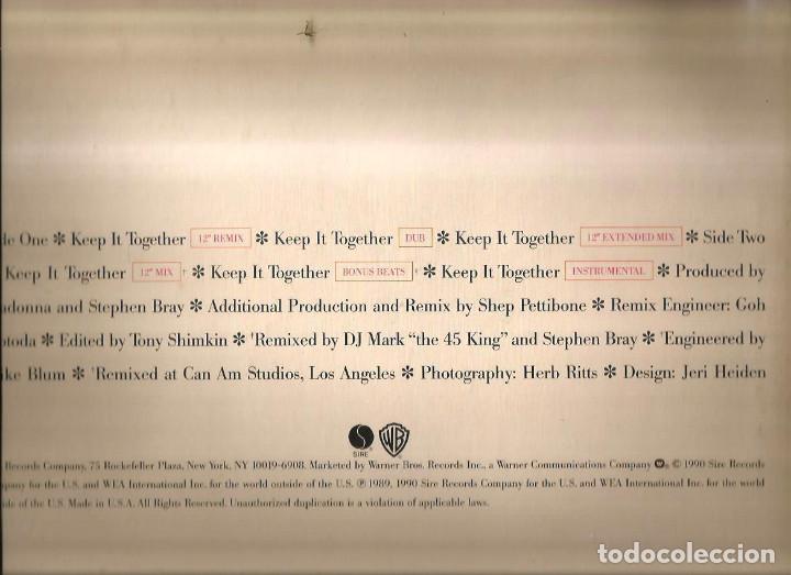Discos de vinilo: MAXI SINGLE MADONNA : KEEP IT TOGETHER - Foto 2