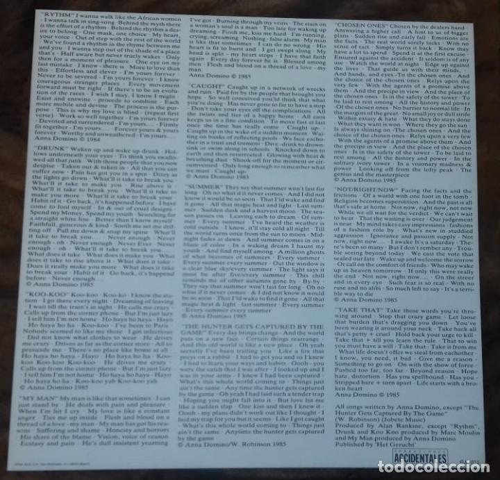 Discos de vinilo: ANNA DOMINO - LP - ED ESPA&Ntilde;OLA 1986 - Foto 6