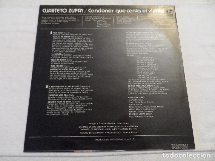 Discos de vinilo: CUARTETO ZUPAY - CANCIONES QUE CANTA EL VIENTO - Foto 2