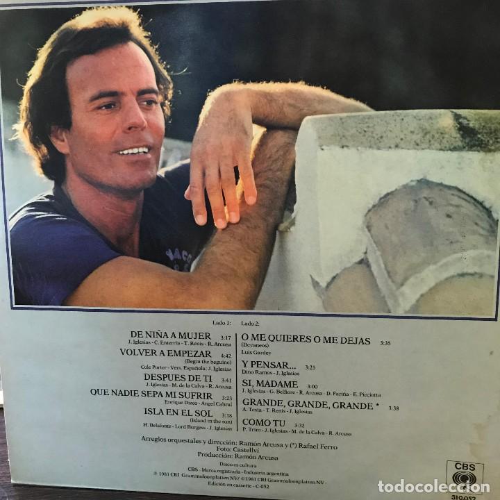 Discos de vinilo: LP argentino de Julio Iglesias año 1981 - Foto 2 - 127977475