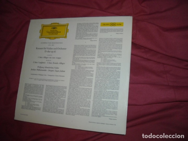 Discos de vinilo: BEETHOVEN VIOLINKONZERT LP EUGEN JOCHUM GERMANY DEUTSCHE - Foto 2