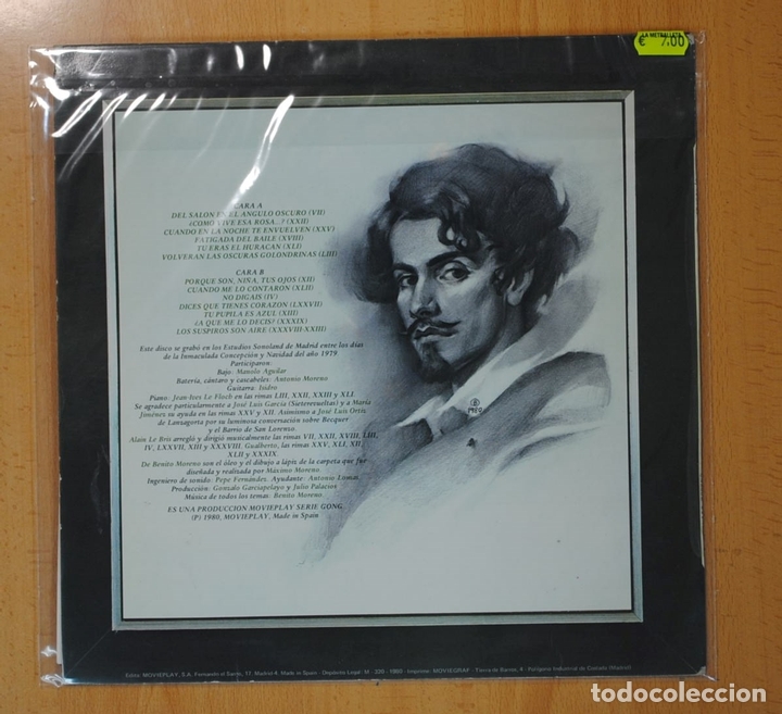 Discos de vinilo: BENITO MORENO - G.A. BECQUER-RIMAS - LP - Foto 2