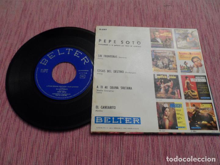 Discos de vinilo: PEPE SOTO - SIN FRONTERAS +3 - Foto 2