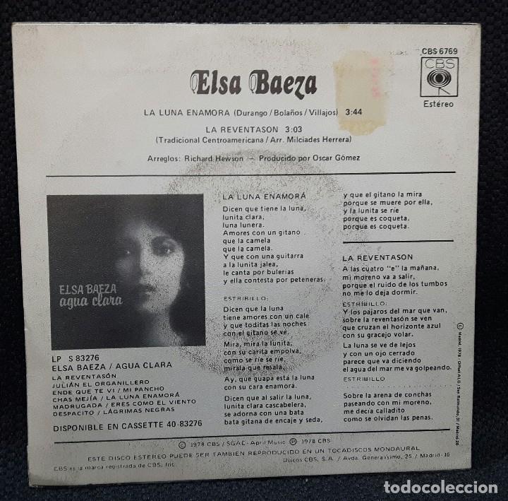 Discos de vinilo: ELSA BAEZA - LA LUNA ENAMOR&Aacute; - SINGLE - CBS - 1978 - Foto 2