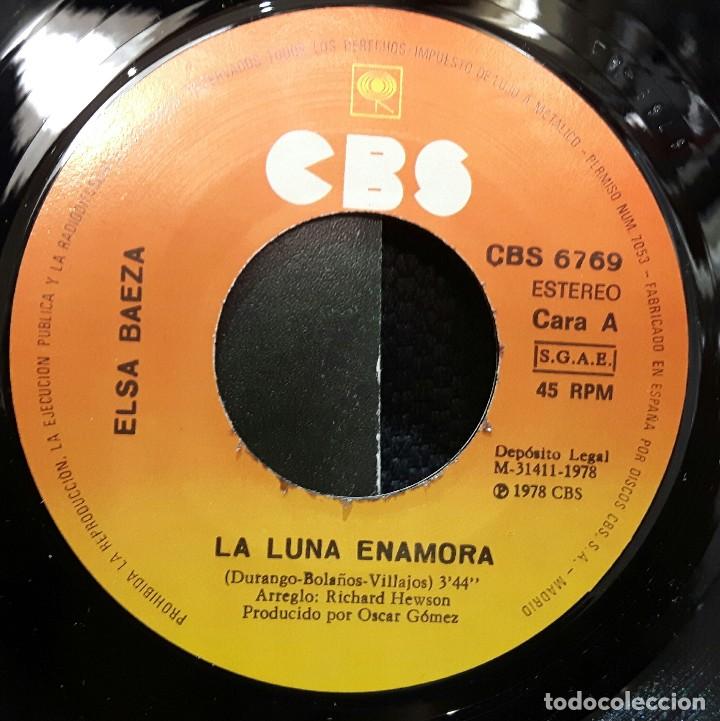 Discos de vinilo: ELSA BAEZA - LA LUNA ENAMOR&Aacute; - SINGLE - CBS - 1978 - Foto 4