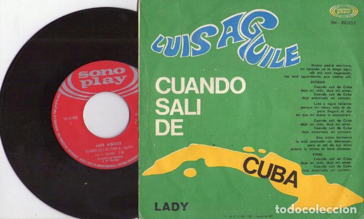 Discos de vinilo: LUIS AGUILE *** CUANDO SALI DE CUBA *** VERSI&Oacute;N ORIGINAL - Foto 2
