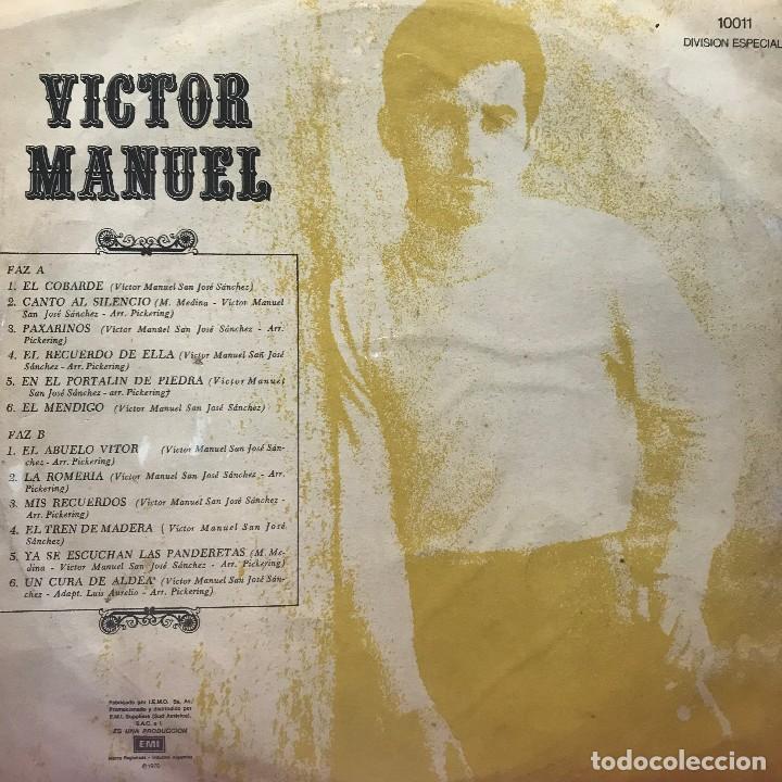 Discos de vinilo: LP argentino de Víctor Manuel año 1970 - Foto 2 - 128669095