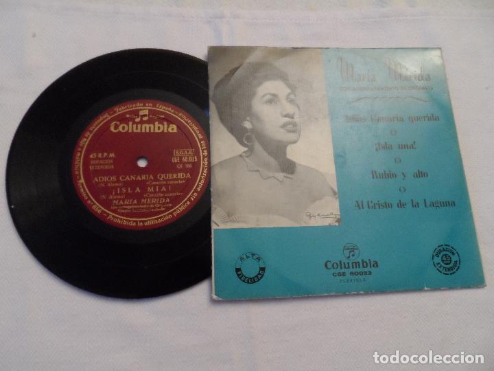 Discos de vinilo: MARIA MERIDA - ADIOS CANARIA QUERIDA +3 - Foto 1